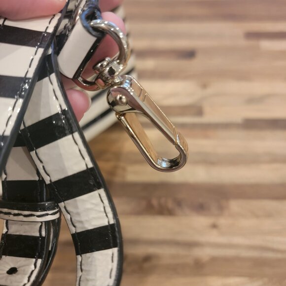 Kate Spade ♠️ Wellesley Stripe Alessa Striped Patent Leather Satchel/Crossbody - Picture 14 of 17
